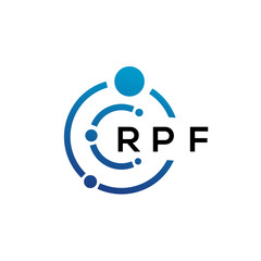 RPF letter technology logo design on white background. RPF creative initials letter IT logo concept. RPF letter design.