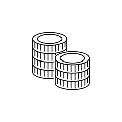Vector coins line icons. Stack of coins. Vector, Sign and Symbol for Design