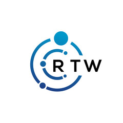 RTW letter technology logo design on white background. RTW creative initials letter IT logo concept. RTW letter design.