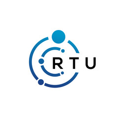 RTU letter technology logo design on white background. RTU creative initials letter IT logo concept. RTU letter design.