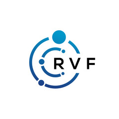 RVF letter technology logo design on white background. RVF creative initials letter IT logo concept. RVF letter design.