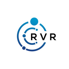 Fototapeta na wymiar RVR letter technology logo design on white background. RVR creative initials letter IT logo concept. RVR letter design.