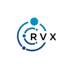 RVX letter technology logo design on white background. RVX creative initials letter IT logo concept. RVX letter design.