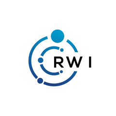 RWI letter technology logo design on white background. RWI creative initials letter IT logo concept. RWI letter design.