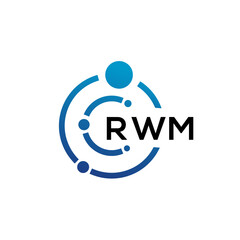RWM letter technology logo design on white background. RWM creative initials letter IT logo concept. RWM letter design.