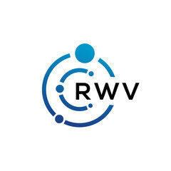 Obraz na płótnie Canvas RWV letter technology logo design on white background. RWV creative initials letter IT logo concept. RWV letter design.