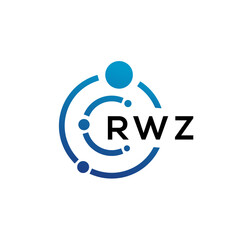 RWZ letter technology logo design on white background. RWZ creative initials letter IT logo concept. RWZ letter design.