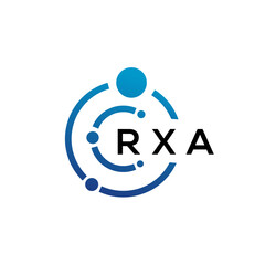 RXA letter technology logo design on white background. RXA creative initials letter IT logo concept. RXA letter design.