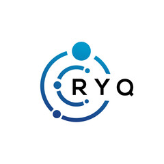 RYQ letter technology logo design on white background. RYQ creative initials letter IT logo concept. RYQ letter design.