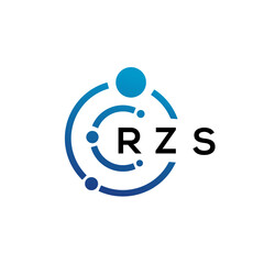 RZS letter technology logo design on white background. RZS creative initials letter IT logo concept. RZS letter design.