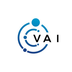 VAI letter technology logo design on white background. VAI creative initials letter IT logo concept. VAI letter design.