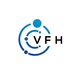 VFH letter technology logo design on white background. VFH creative initials letter IT logo concept. VFH letter design.