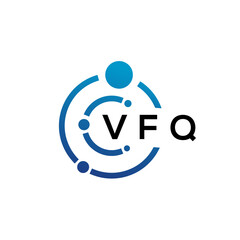 VFQ letter technology logo design on white background. VFQ creative initials letter IT logo concept. VFQ letter design.