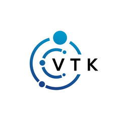 VTK letter technology logo design on white background. VTK creative initials letter IT logo concept. VTK letter design.