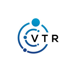 Obraz na płótnie Canvas VTR letter technology logo design on white background. VTR creative initials letter IT logo concept. VTR letter design.