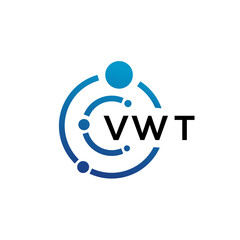 VWT letter technology logo design on white background. VWT creative initials letter IT logo concept. VWT letter design.