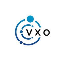 VXO letter technology logo design on white background. VXO creative initials letter IT logo concept. VXO letter design.