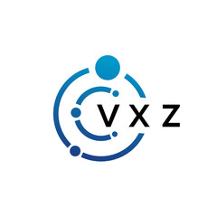 VXZ letter technology logo design on white background. VXZ creative initials letter IT logo concept. VXZ letter design.