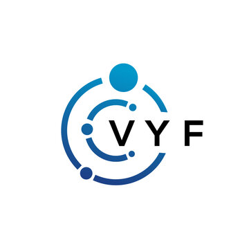 VYF letter technology logo design on white background. VYF creative initials letter IT logo concept. VYF letter design.