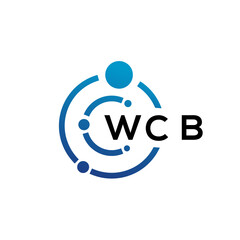 WCB letter technology logo design on white background. WCB creative initials letter IT logo concept. WCB letter design.