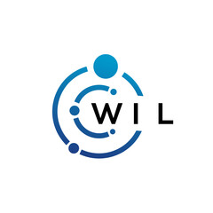 WIL letter technology logo design on white background. WIL creative initials letter IT logo concept. WIL letter design.