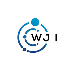 WJI letter technology logo design on white background. WJI creative initials letter IT logo concept. WJI letter design.