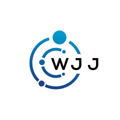 WJJ letter technology logo design on white background. WJJ creative initials letter IT logo concept. WJJ letter design.