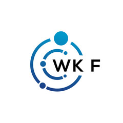 WKF letter technology logo design on white background. WKF creative initials letter IT logo concept. WKF letter design.