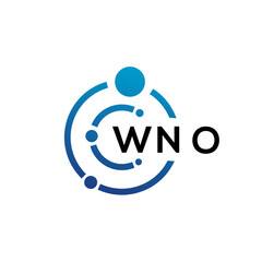 WNO letter technology logo design on white background. WNO creative initials letter IT logo concept. WNO letter design.
