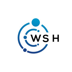 WSH letter technology logo design on white background. WSH creative initials letter IT logo concept. WSH letter design.