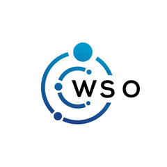 WSO letter technology logo design on white background. WSO creative initials letter IT logo concept. WSO letter design.