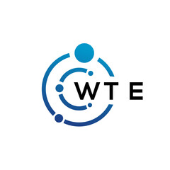 WTE letter technology logo design on white background. WTE creative initials letter IT logo concept. WTE letter design.
