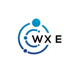 WXE letter technology logo design on white background. WXE creative initials letter IT logo concept. WXE letter design.