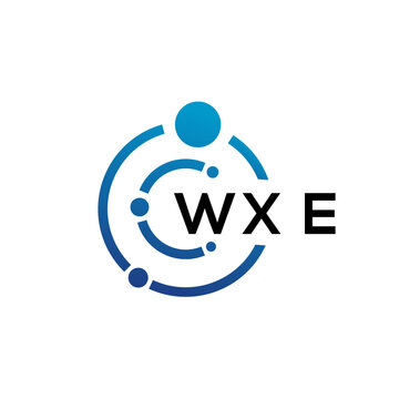 WXE letter technology logo design on white background. WXE creative initials letter IT logo concept. WXE letter design.