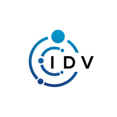 Obraz na płótnie Canvas IDV letter technology logo design on white background. IDV creative initials letter IT logo concept. IDV letter design.