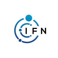 IFN letter technology logo design on white background. IFN creative initials letter IT logo concept. IFN letter design.