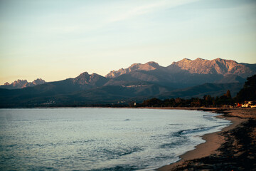 sunset over the lake