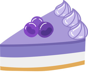 hand drawn delicious blueberry slice cake