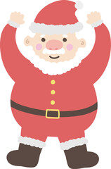 cute santa claus with hands up celebrating christmas