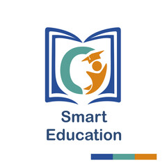 Initial O Letter with book and student symbol character for school, education, trainer center business logo template vector