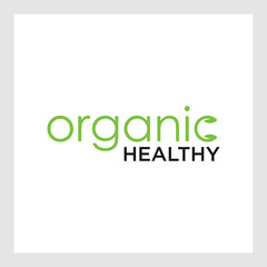 Naklejka premium Vector creative emblem Organic Farm. Green artistic Font. Handwritten Alphabet Letters,
