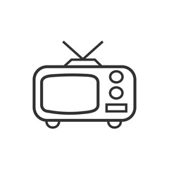 Vintage tv icon. Old media element vector ilustration.