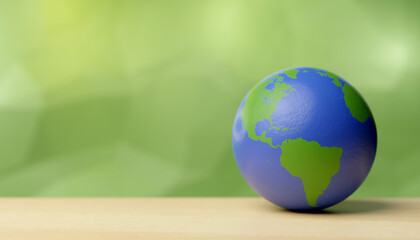world ball concept for esg environmental, social, and governance in sustainable and ethical business on green background. globe, earth, 3d render illustration