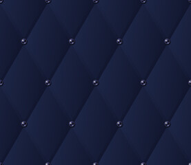 Classic volume seamless pattern with rhombic grid. Dark blue background.