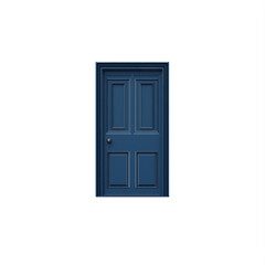 Blue closed Door isolated