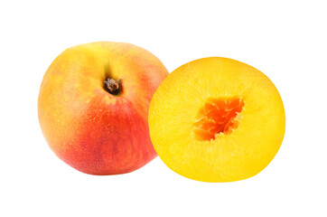 Nectarine fruit isolated on  transparene png