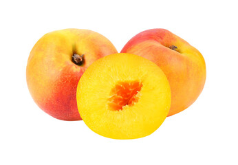 Nectarine fruit isolated on  transparene png
