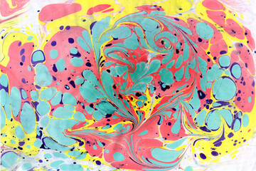 Abstract painting Turkish technique Ebru
