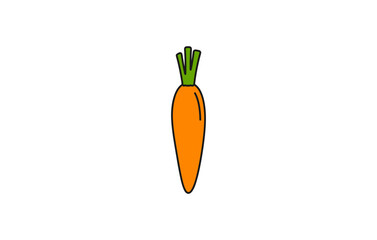 Orange carrot. Carrot flat design vector illustration isolated on white background. Vegetarian food. Healthy diet. Vector illustration design.