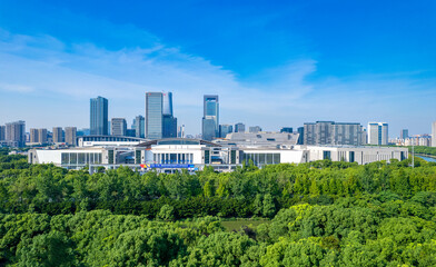 Urban environment of Ningbo International Convention and Exhibition Center, Zhejiang Province, China